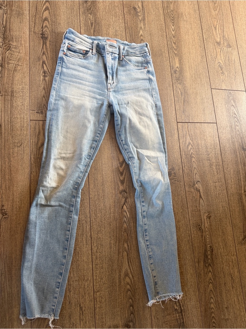 MOTHER high waisted looker ankle fray